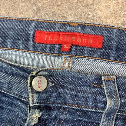 FCUK 00s baggy faded jeans (34")