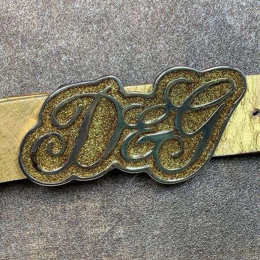 Dolce & Gabbana 00s gold buckle belt
