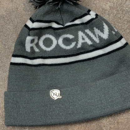 Rocawear 00s grey bobble beanie hat