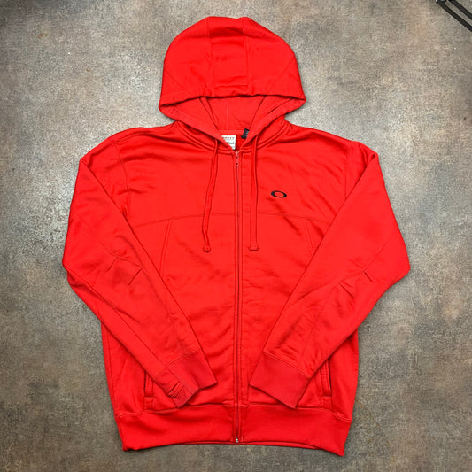 Oakley 00s red boxy zip hoodie