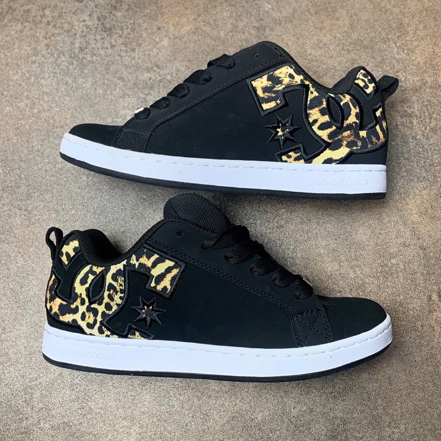 DC Shoes Court Graffik black leopard print chunky trainers