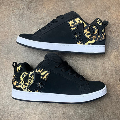 DC Shoes Court Graffik black leopard print chunky trainers