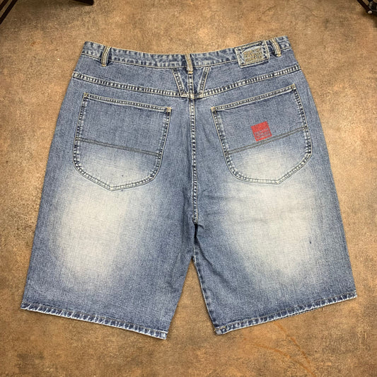 Marithé + François Girbaud 00s baggy blue jorts