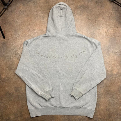 Quiksilver 00s light grey graphic boxy hoodie