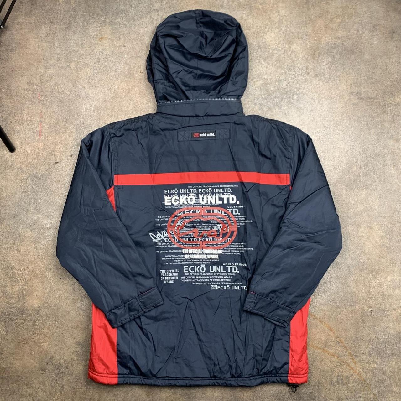 Ecko Unltd. 00s black red graphic lined jacket