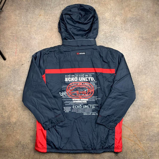 Ecko Unltd. 00s black red graphic lined jacket
