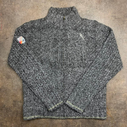 Quiksilver 00s grey lined chunky knit sweater