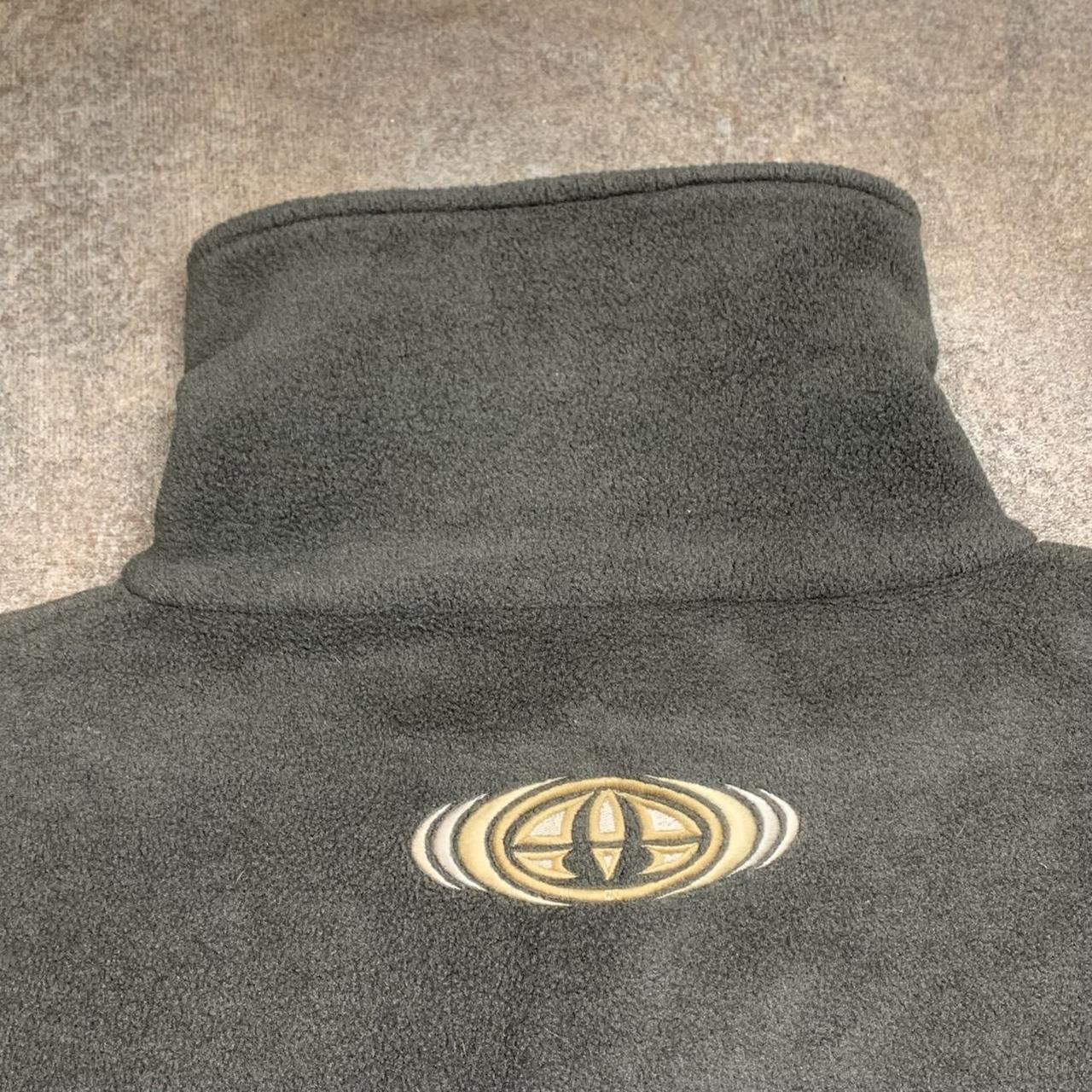 Animal 90s brown-grey boxy logo fleece sweater