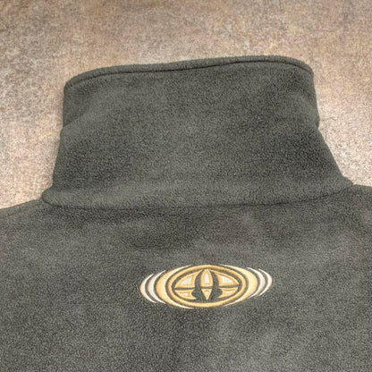 Animal 90s brown-grey boxy logo fleece sweater