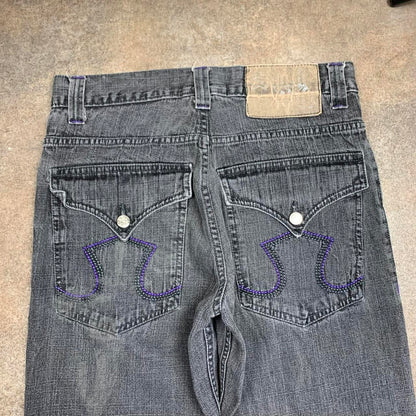 Southpole 00s baggy black grey denim jeans