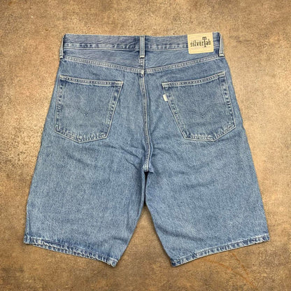 Levi's Silvertab 00s baggy blue denim jorts