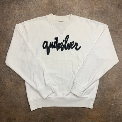 Quiksilver 90s white black graphic sweater