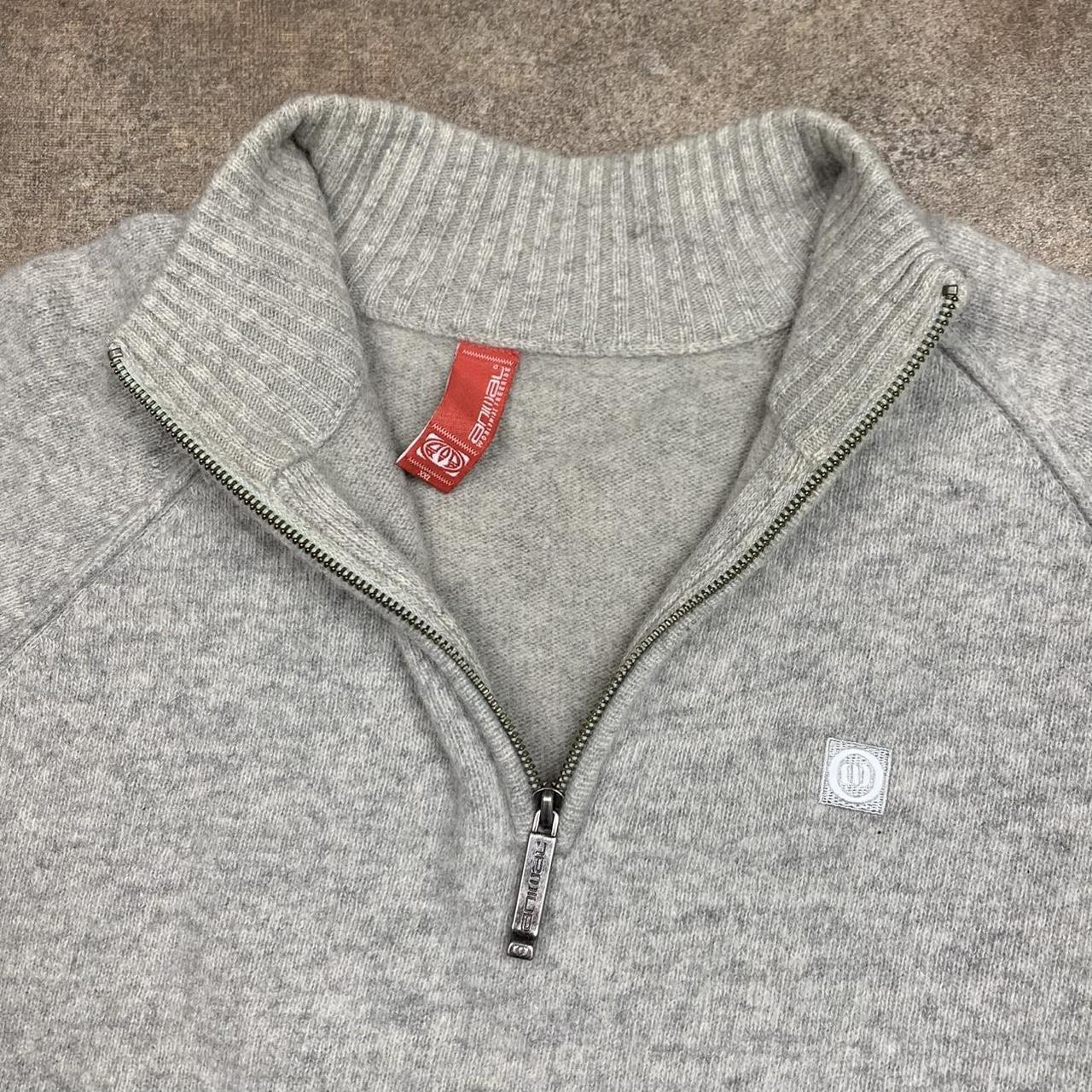 Animal 00s light grey boxy quarter zip fleece