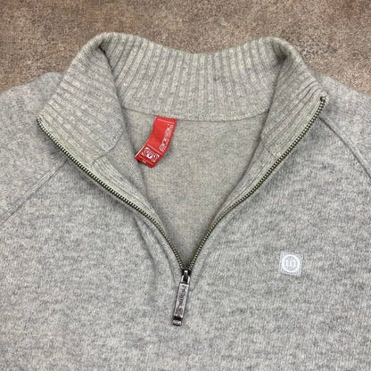 Animal 00s light grey boxy quarter zip fleece