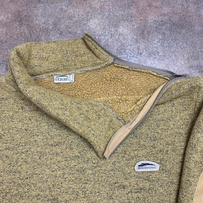 Oxbow 90s asymmetrical zip yellow chunky knit jumper