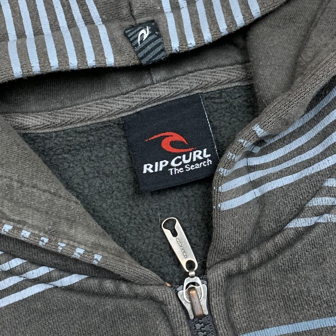 Rip Curl 00s graphic brown striped zip hoodie
