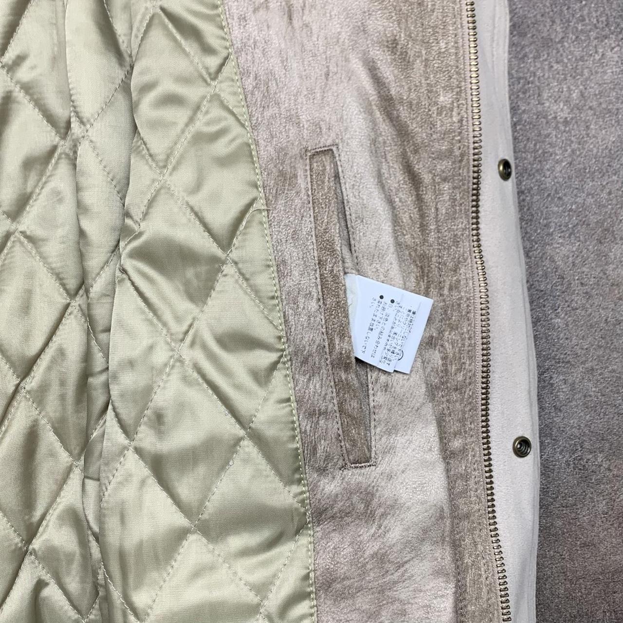 Tornado Mart 00s cream beige brushed fur hood long parka
