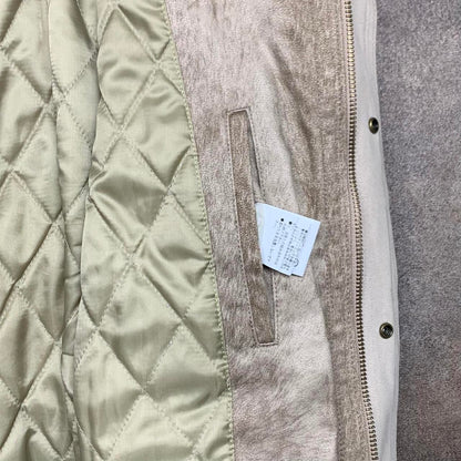 Tornado Mart 00s cream beige brushed fur hood long parka