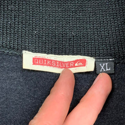 Quiksilver 90s black grey knit zip jumper