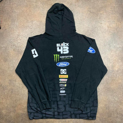 DC Shoes 00s Ken Block black grunge graphic zip hoodie
