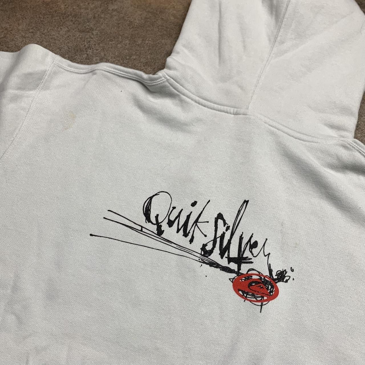 Quiksilver 90s white boxy graphic hoodie