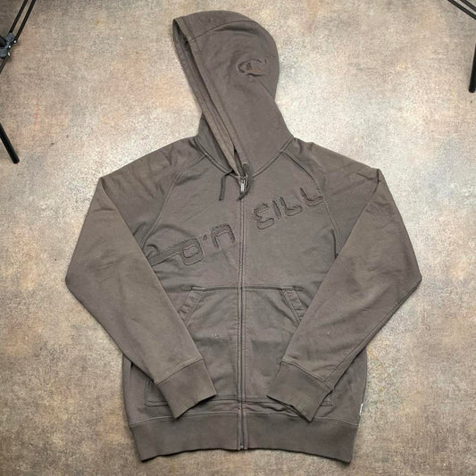 O’Neill 00s graphic brown zip hoodie