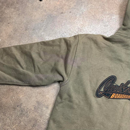 Quiksilver 90s graphic brown zip hoodie