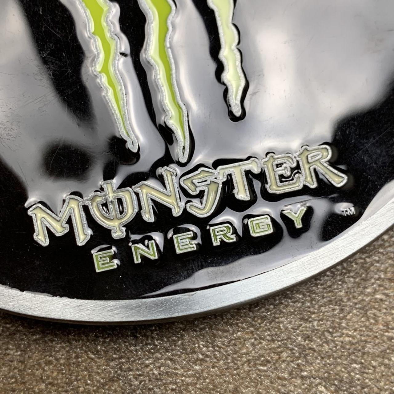 Monster Energy black green silver belt buckle