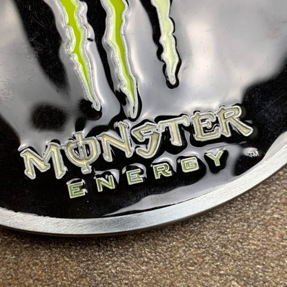 Monster Energy black green silver belt buckle