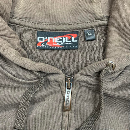 O’Neill 00s graphic brown zip hoodie
