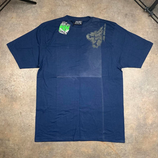 Fox Racing 00s navy grunge graphic tee