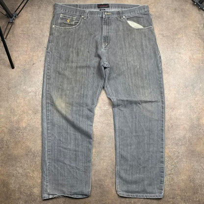 Red Ape 00s baggy graphic grey denim jeans