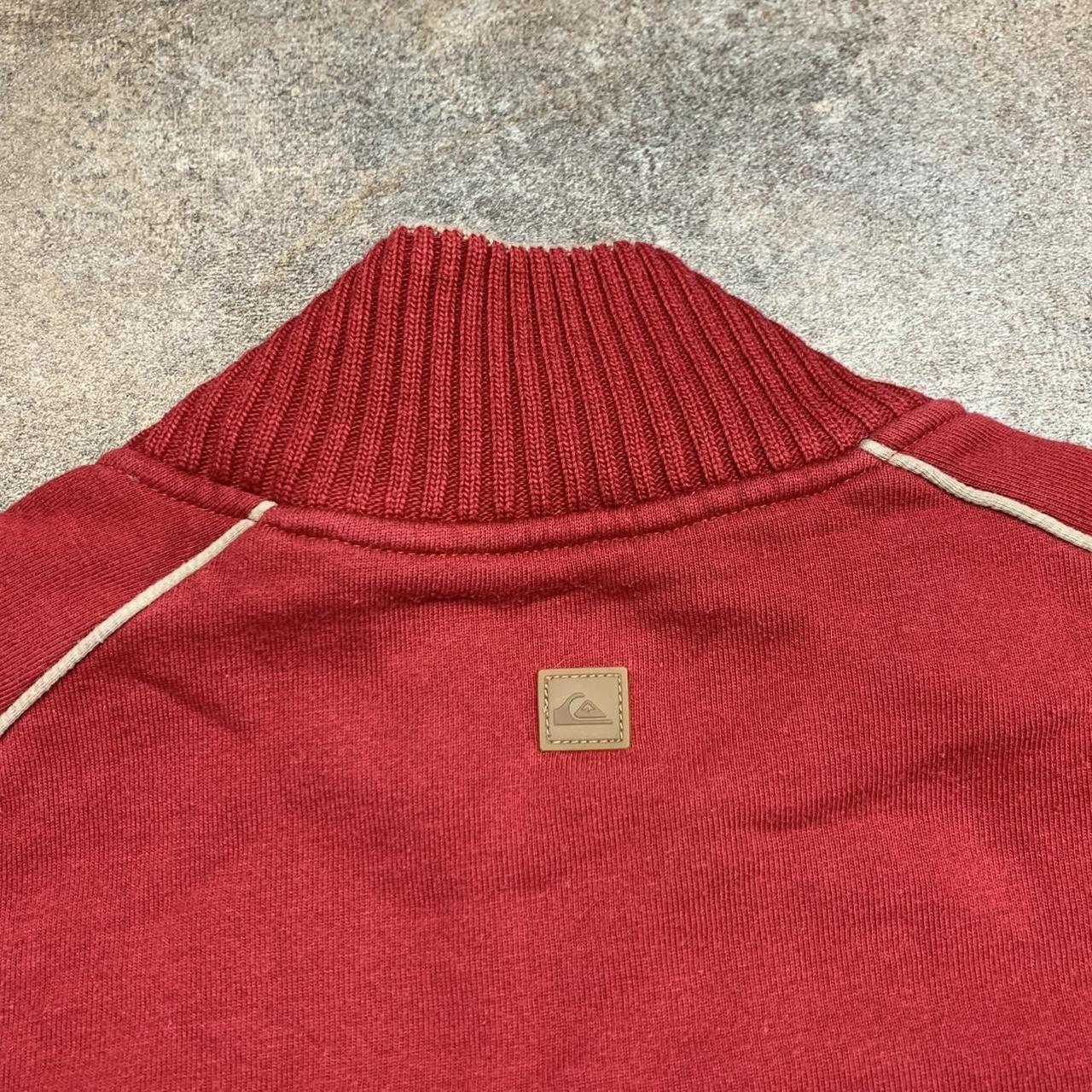 Quiksilver vintage 90s knit zip red boxy baggy cardigan surf skate jumper sweater top -