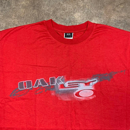 Oakley 00s red graphic boxy tee