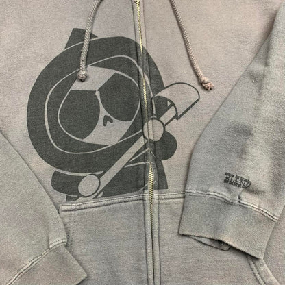 Blind Skateboards 90s graphic grey black zip hoodie