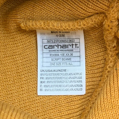 Carhartt W.I.P yellow logo beanie