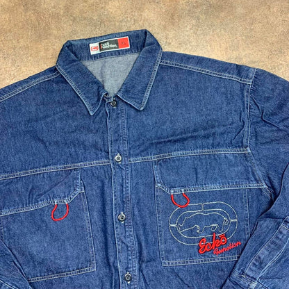 Ecko Function 00s navy graphic denim jacket