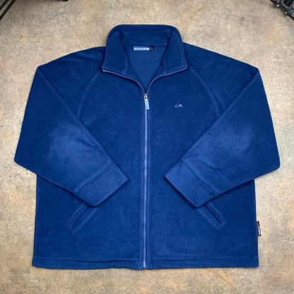 Quiksilver 90s polartec navy logo zip fleece