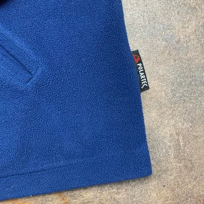 Quiksilver 90s polartec navy logo zip fleece