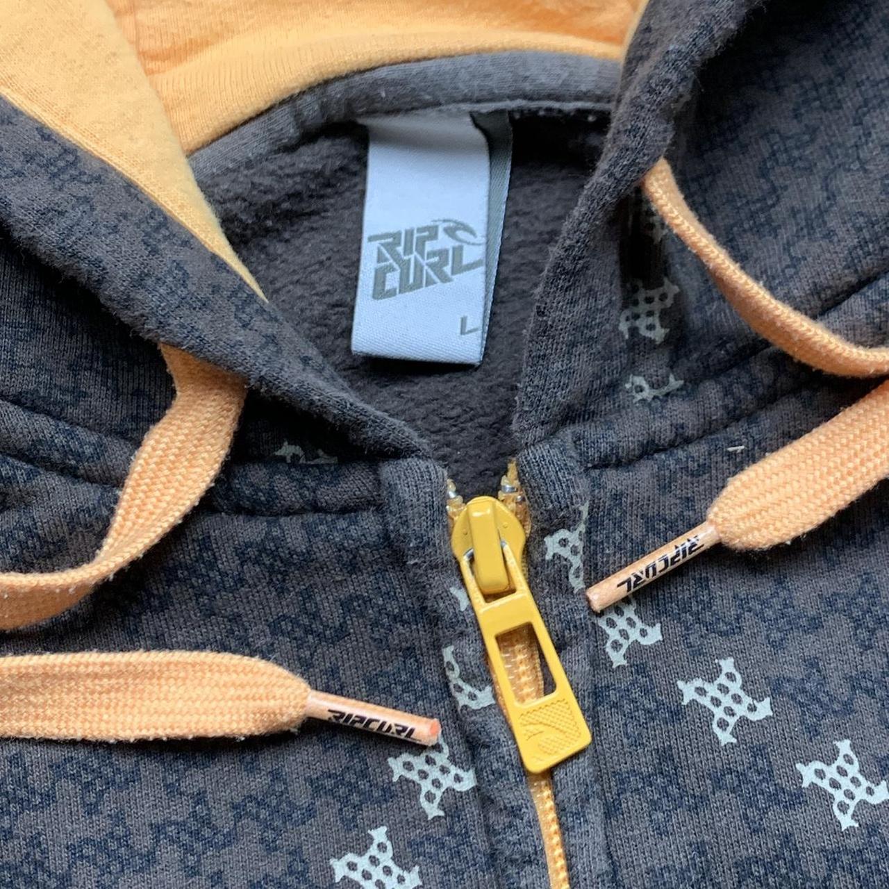 Rip Curl 00s brown graphic boxy zip hoodie