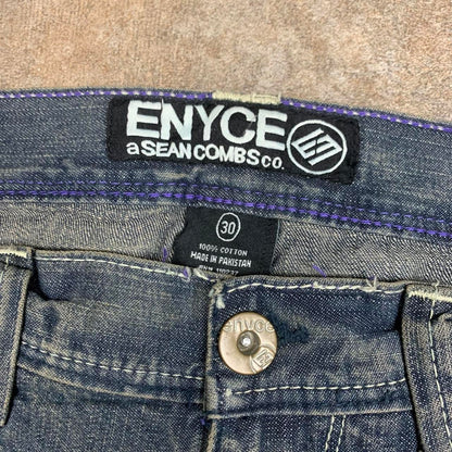 Enyce 00s studded graphic blue baggy denim jeans