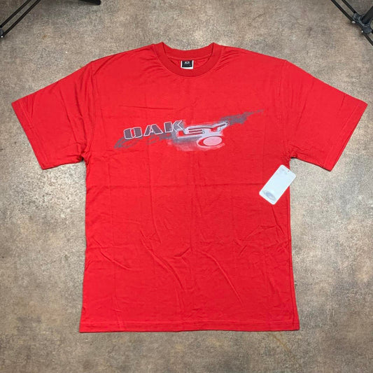 Oakley 00s red graphic boxy tee