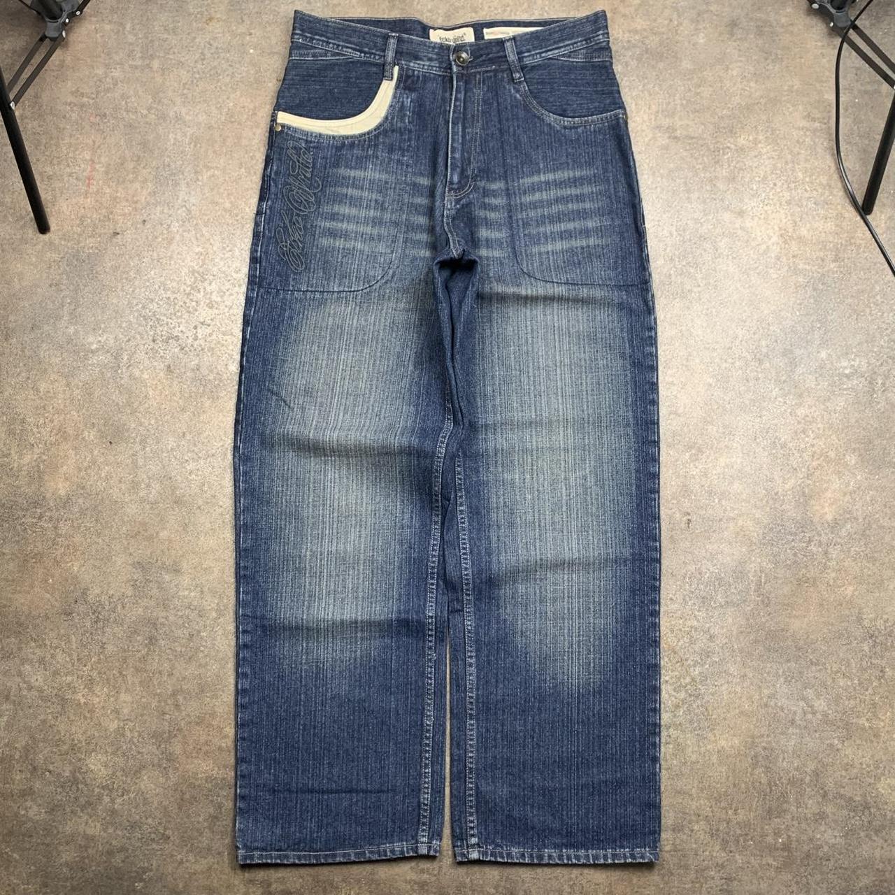 Ecko Unltd. 00s baggy faded navy blue denim jeans