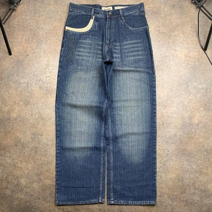 Ecko Unltd. 00s baggy faded navy blue denim jeans