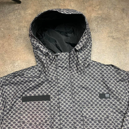 DC Shoes 00s graphic checked grey ski jacket