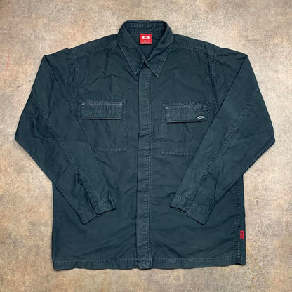 Oakley Software 00s black logo collar button shirt