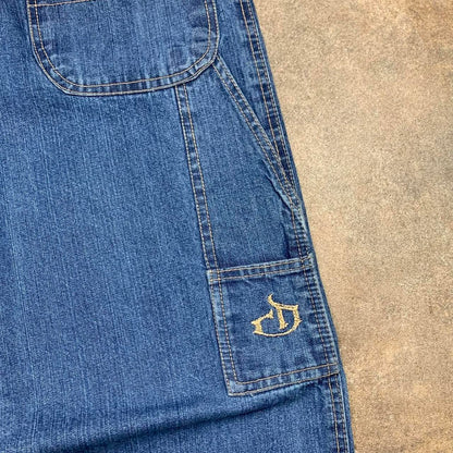 Criminal Damage 90s navy blue baggy carpenter jeans