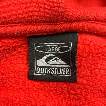 Quiksilver 90s red graphic boxy zip hoodie