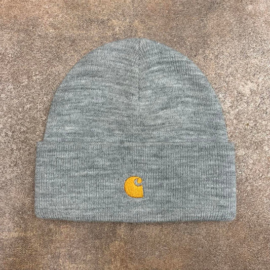 Carhartt W.I.P light grey logo beanie