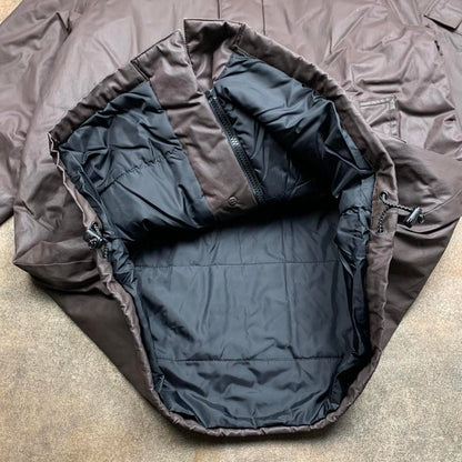 Ships 00s brown fur hood parka coat